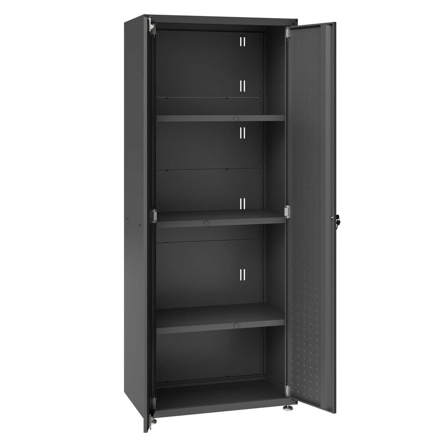 6-Piece Fortress Textured Garage Set with Cabinets, Wall Units and Table