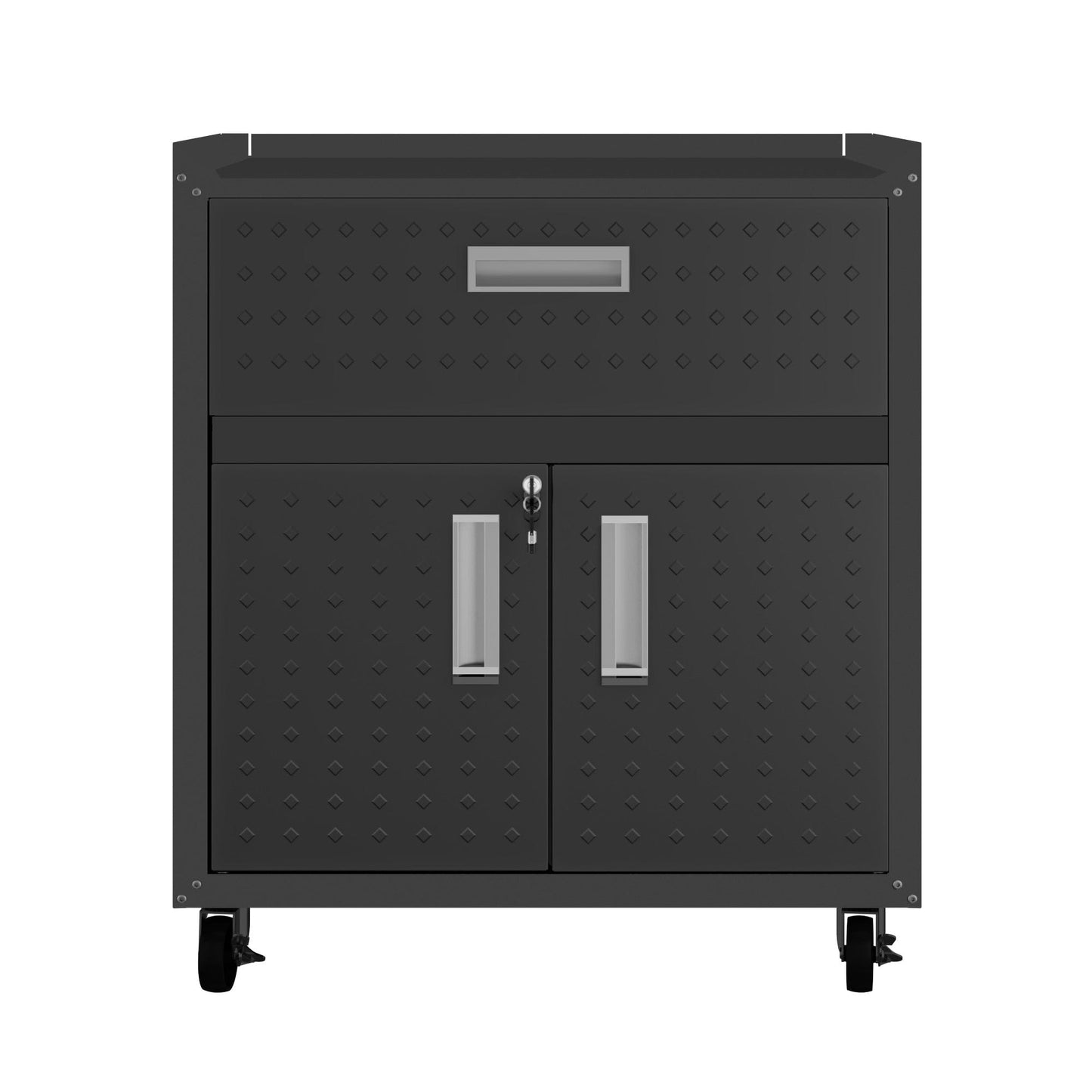 6-Piece Fortress Textured Garage Set with Cabinets, Wall Units and Table