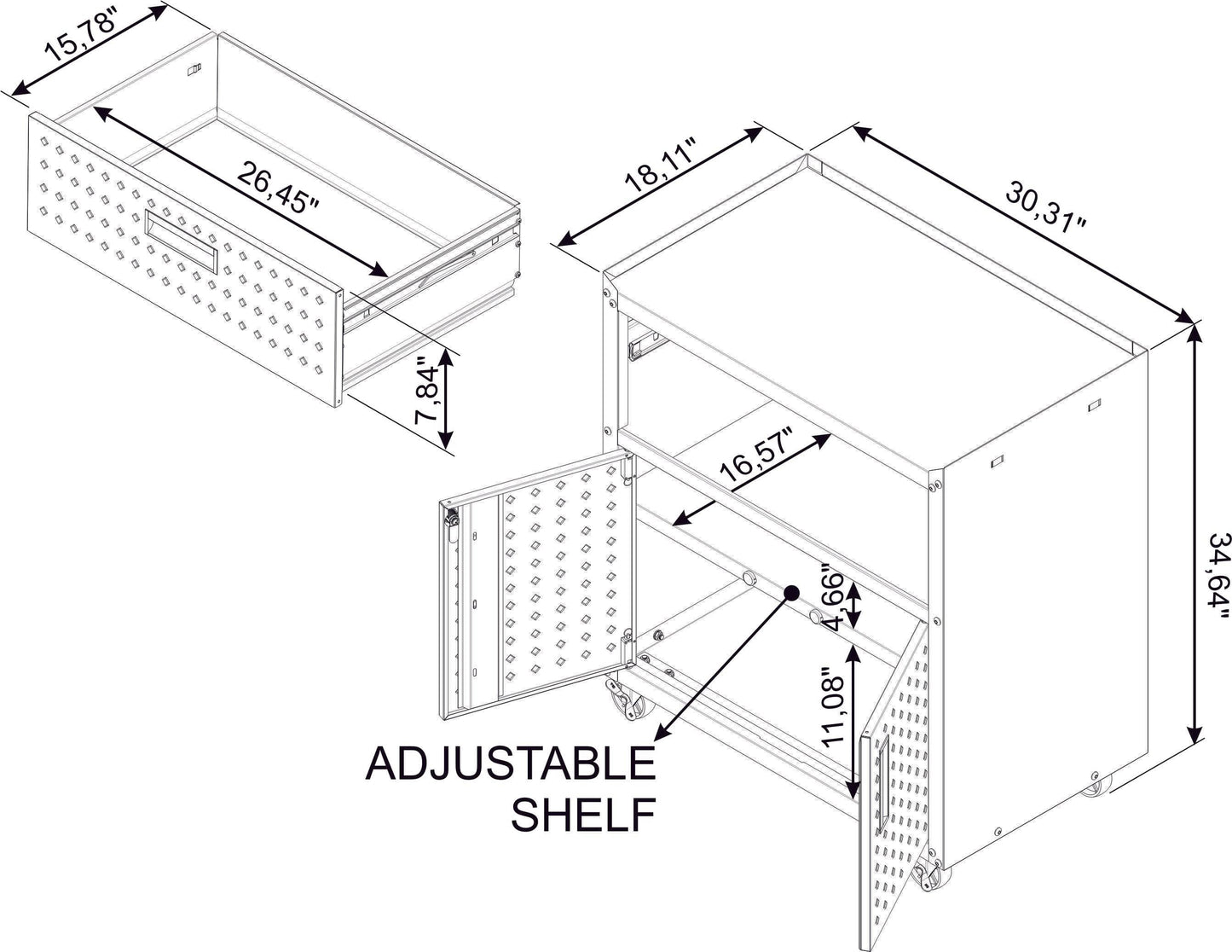 6-Piece Fortress Textured Garage Set with Cabinets, Wall Units and Table