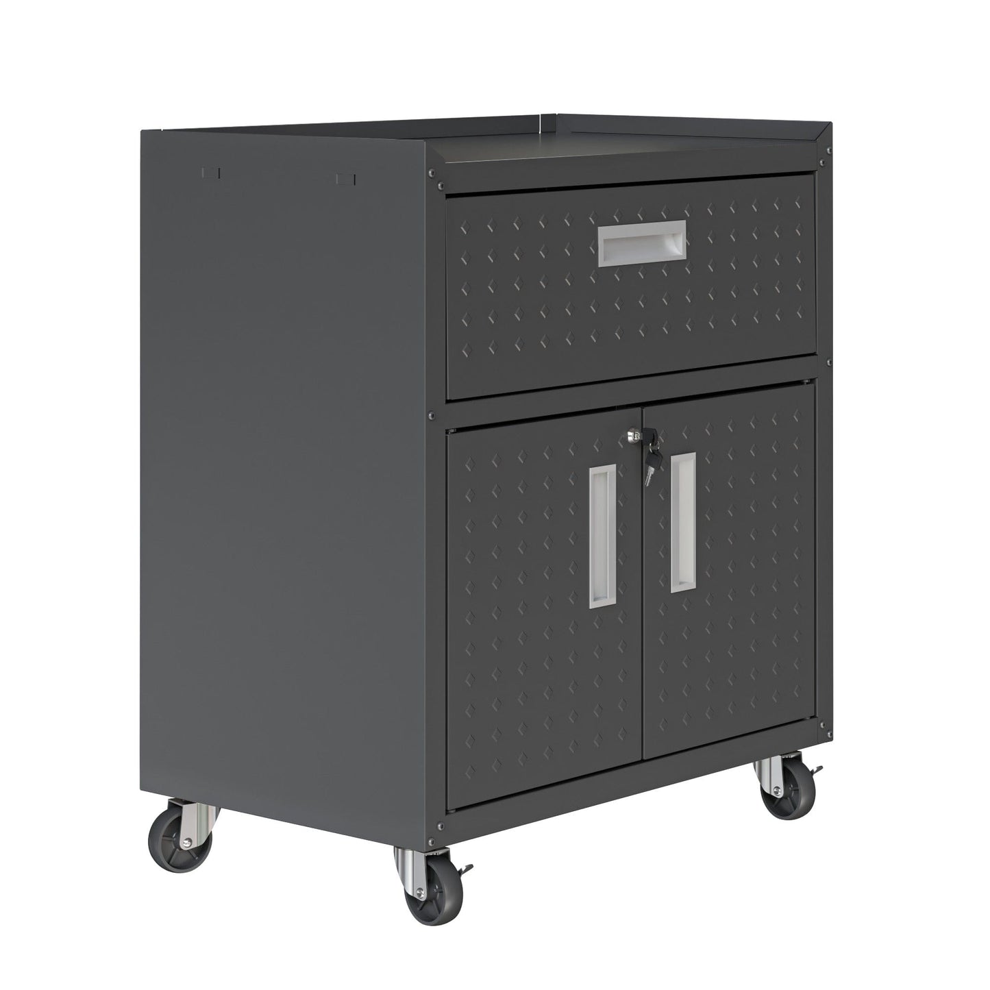 6-Piece Fortress Textured Garage Set with Cabinets, Wall Units and Table