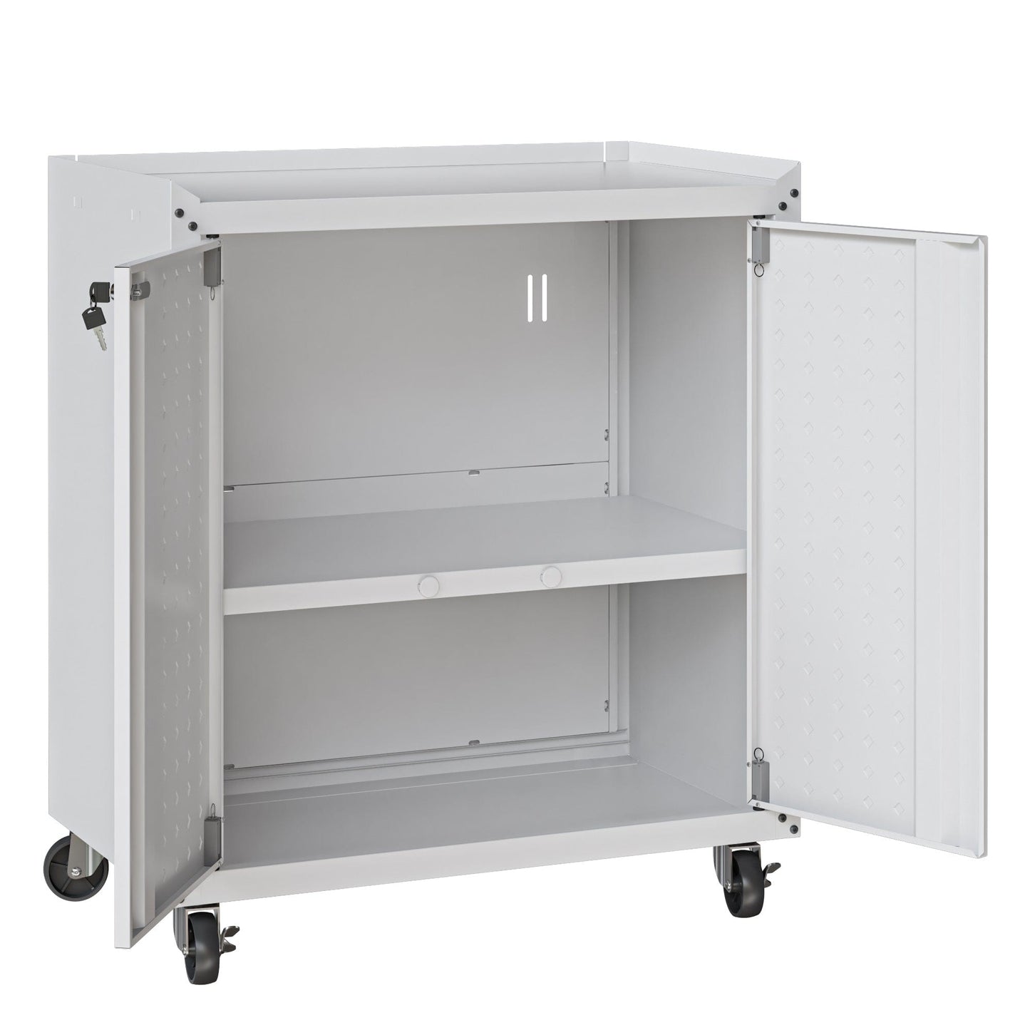 6-Piece Fortress Textured Garage Set with Cabinets, Wall Units and Table