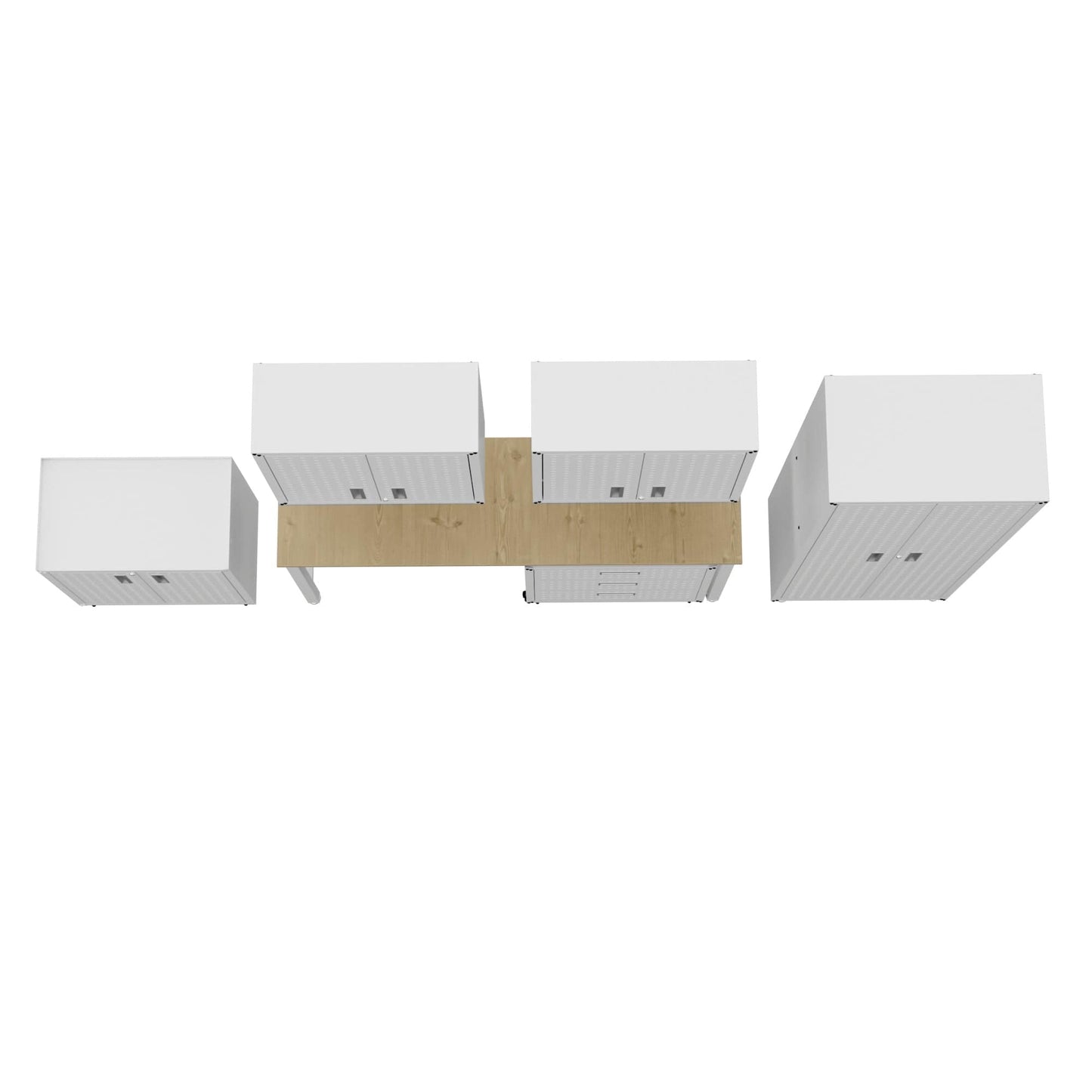 6-Piece Fortress Textured Garage Set with Cabinets, Wall Units and Table