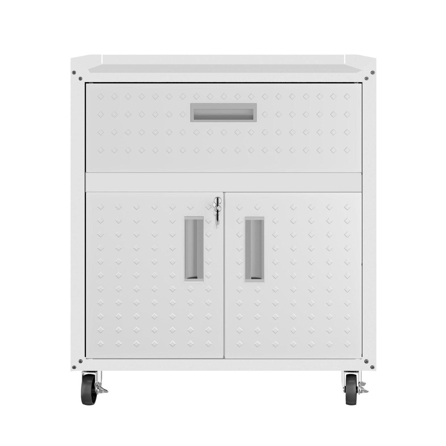 6-Piece Fortress Textured Garage Set with Cabinets, Wall Units and Table
