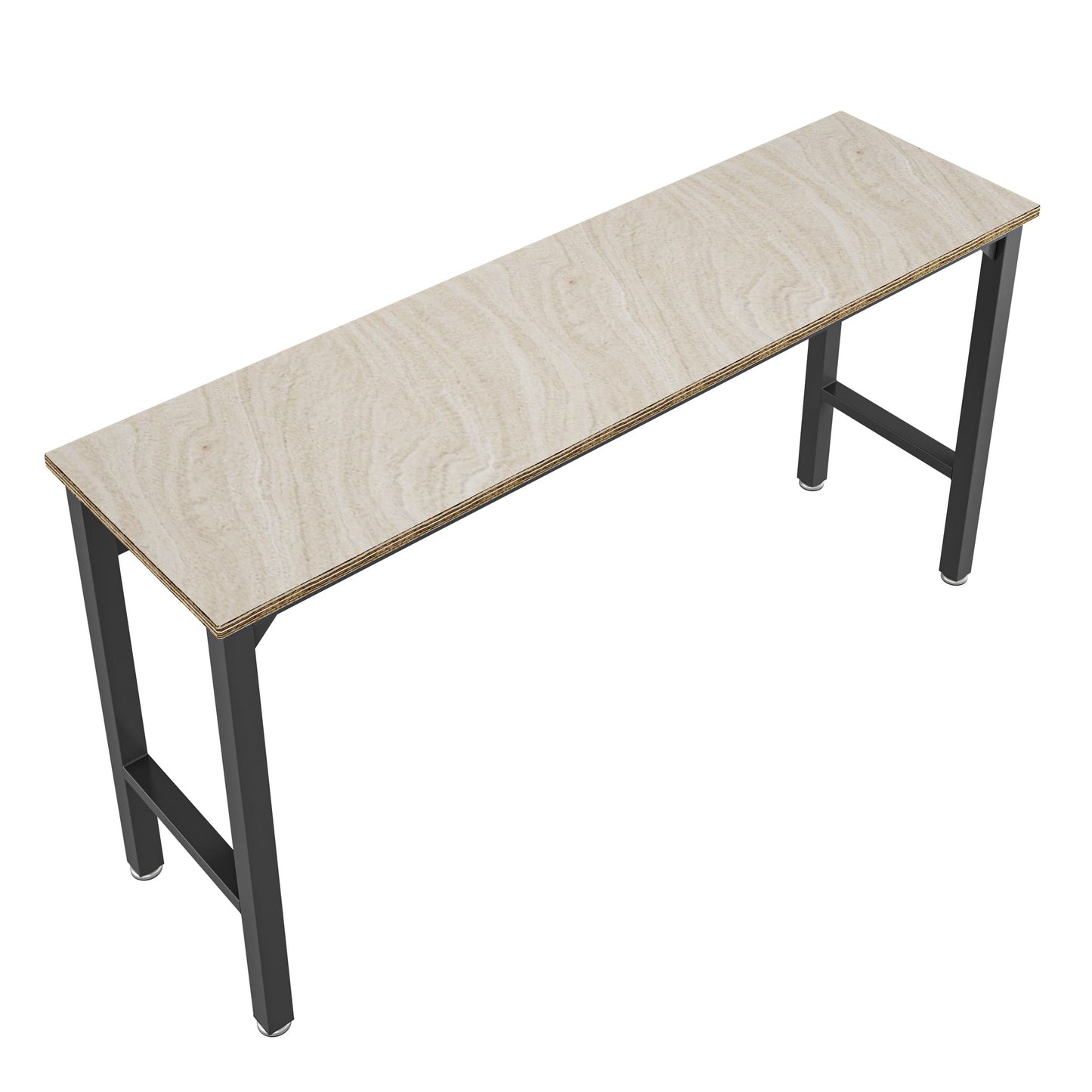 Fortress 72.4" Natural Wood and Steel Garage Table