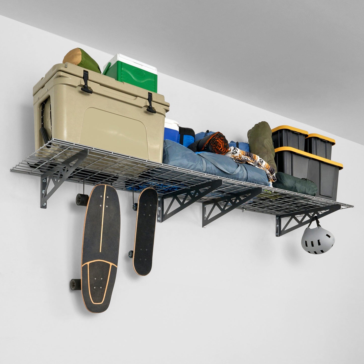 SafeRacks 24" x 48" Wall Shelves Combo (Four Pack with Hooks)