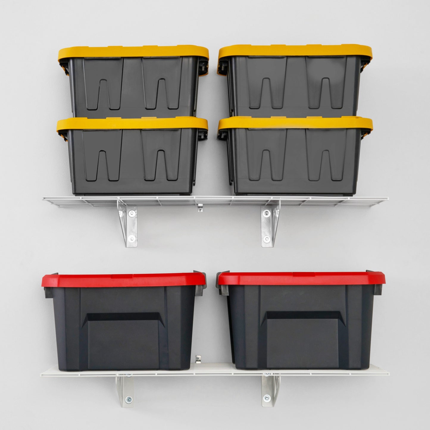 SafeRacks 12" x 36" Wall Shelves (Two Pack with Hooks)