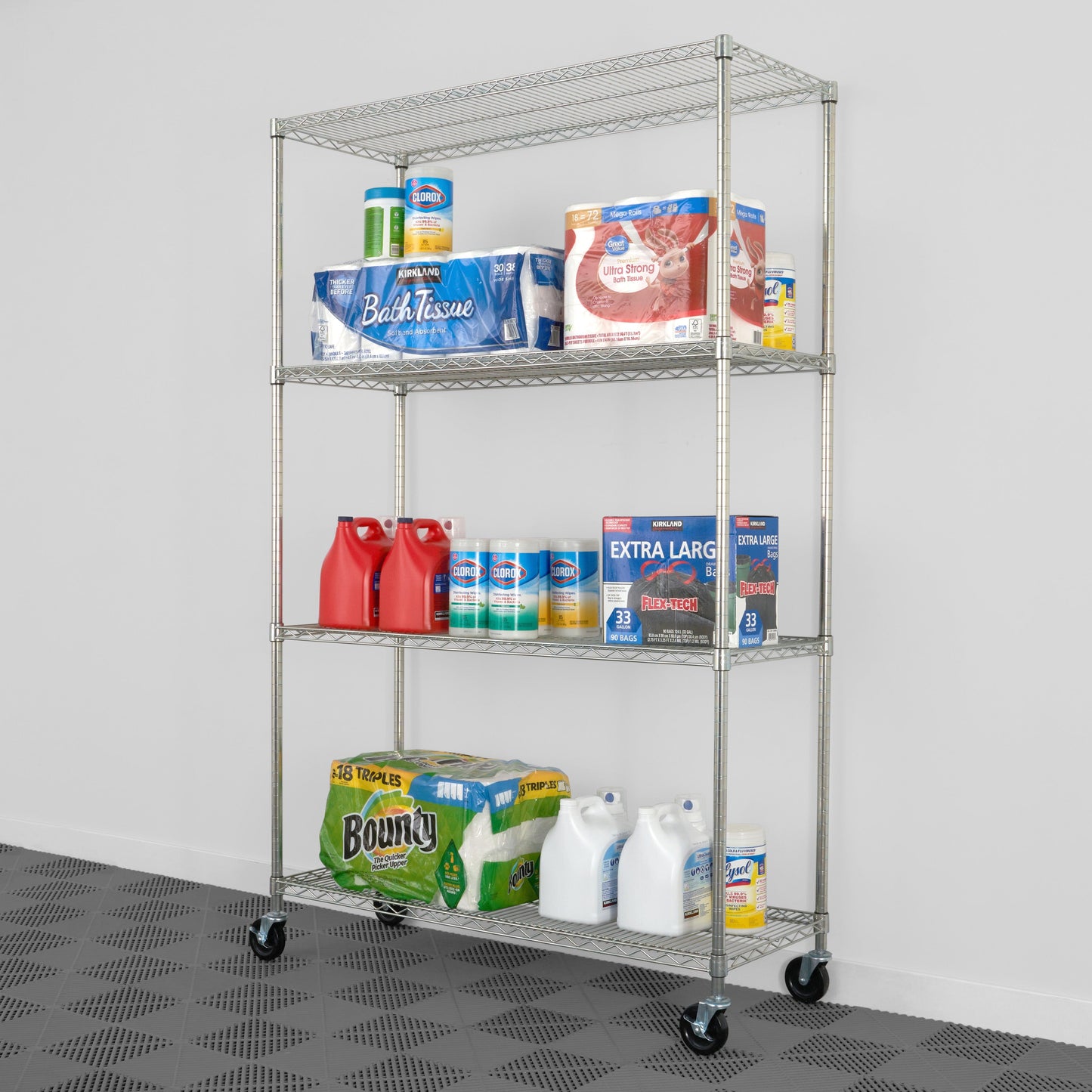 SafeRacks 4-Tier Wire Shelving (18" x 48" x 72")