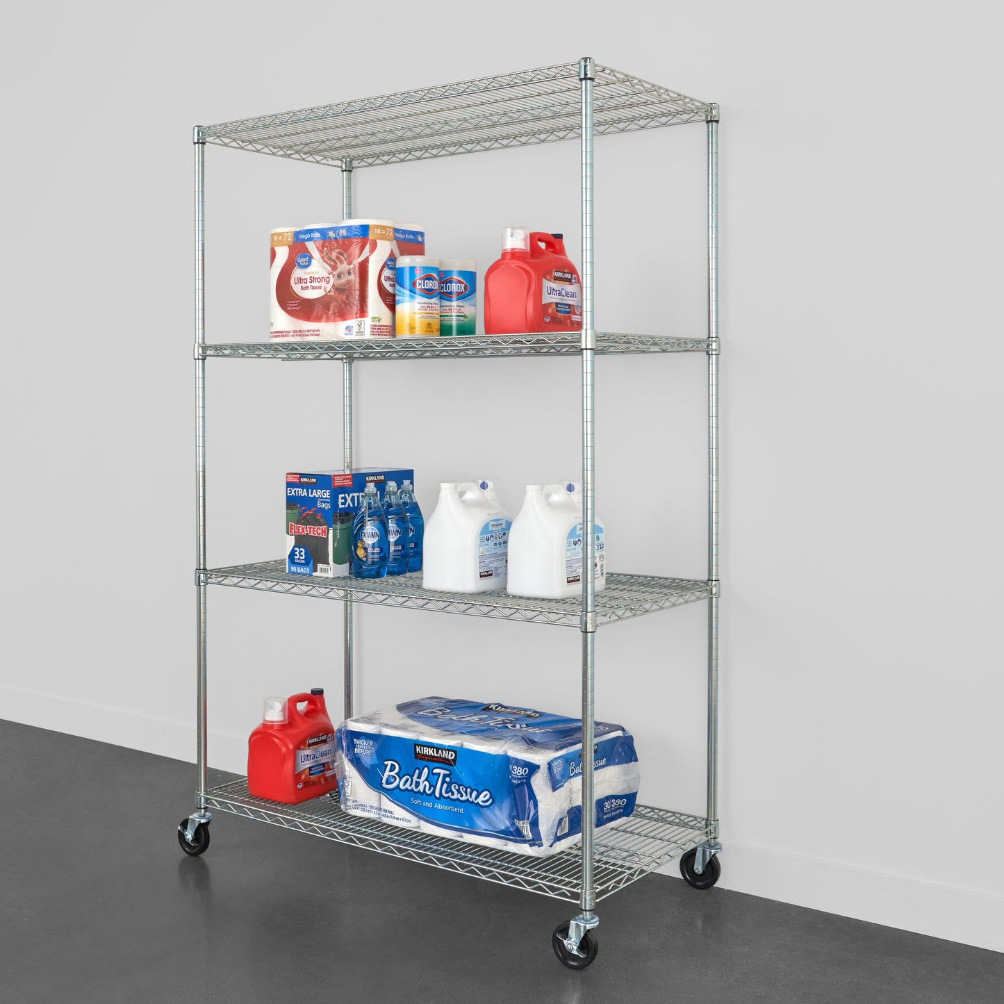 SafeRacks 4-Tier Wire Shelving (24" x 48" x 72")