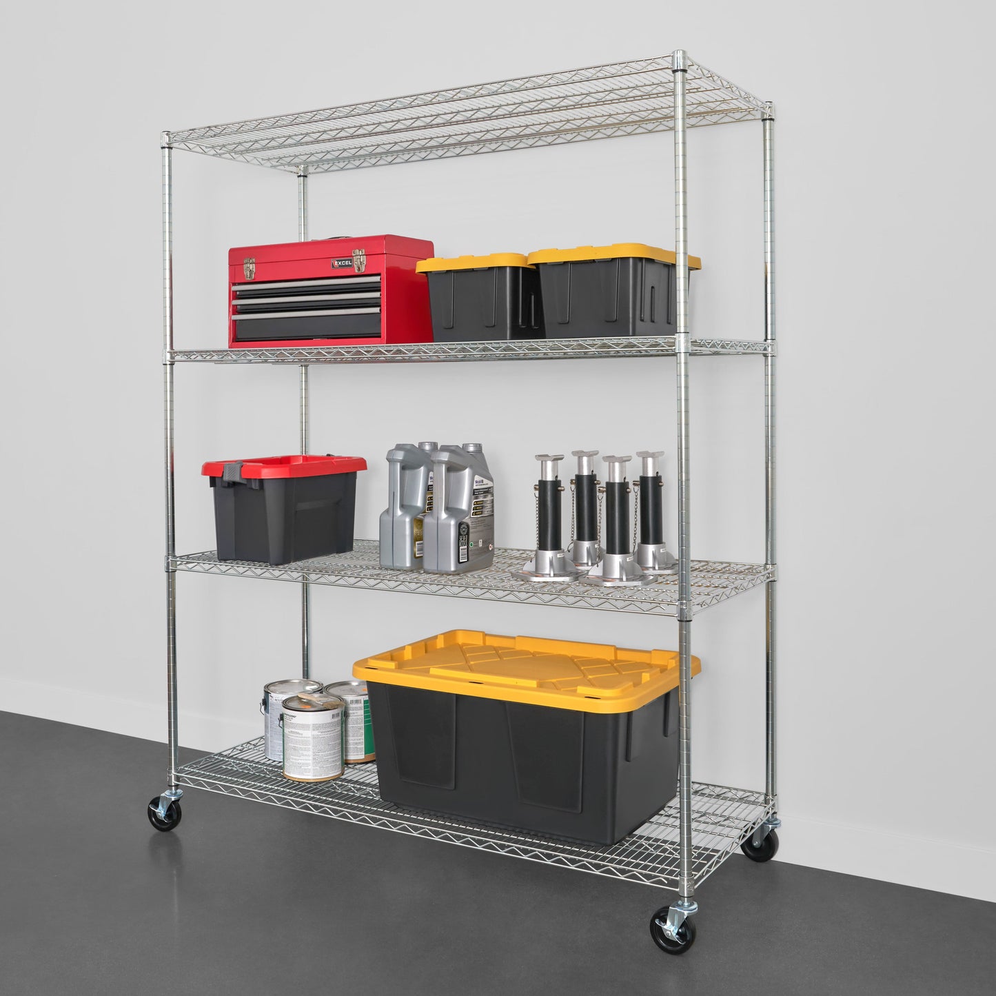SafeRacks 4-Tier Wire Shelving (24" x 60" x 72")