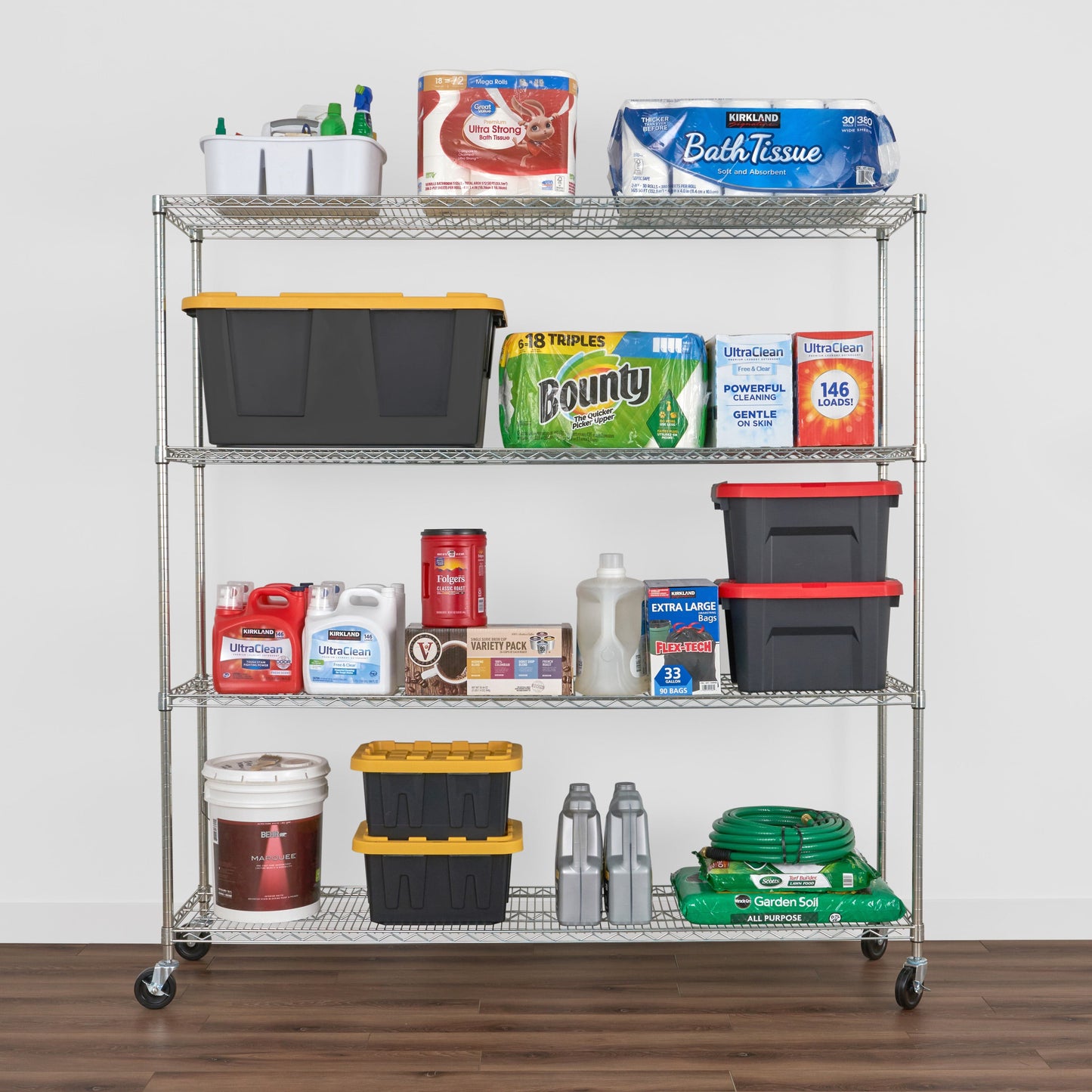 SafeRacks 4-Tier Wire Shelving (18" x 72" x 72")