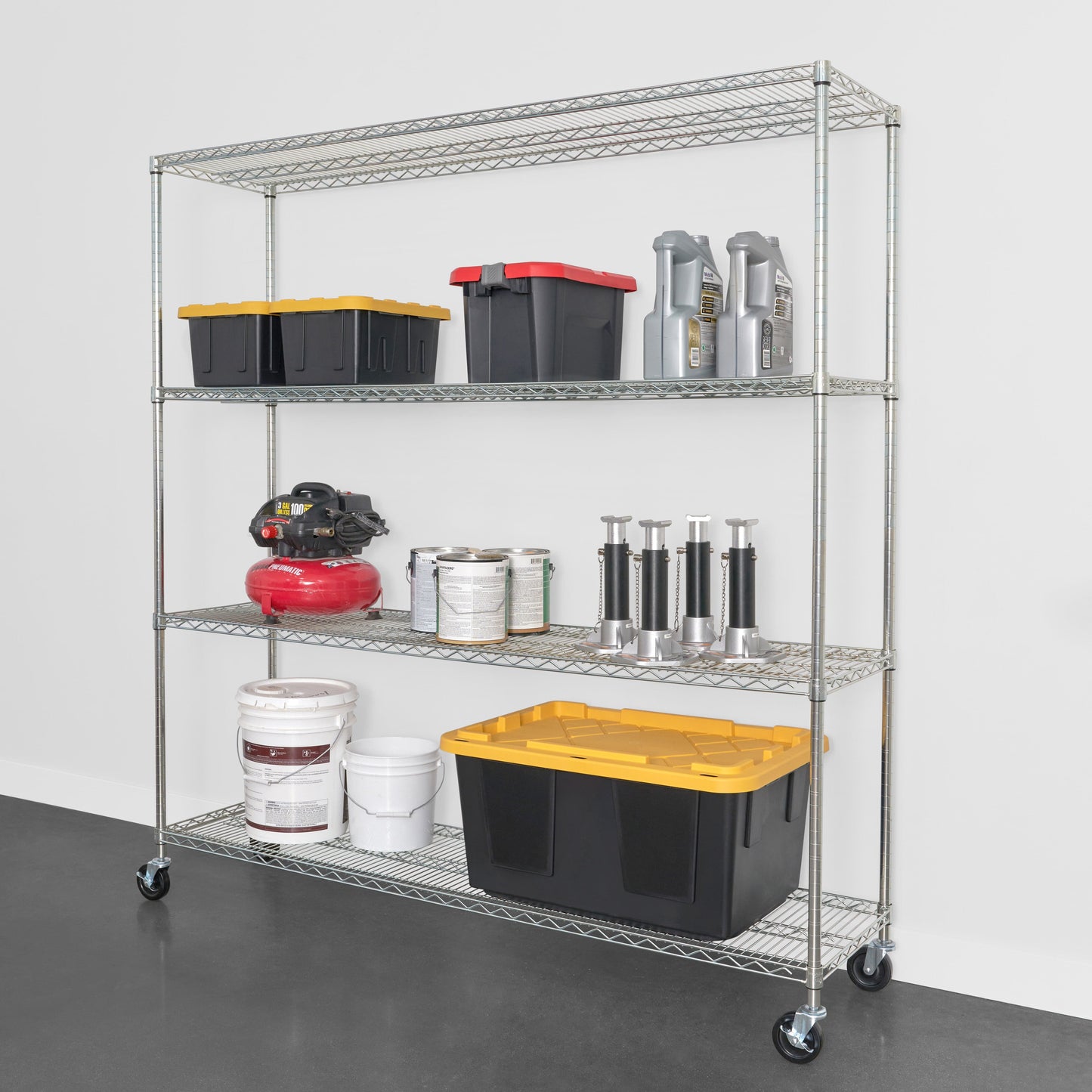 SafeRacks 4-Tier Wire Shelving (18" x 72" x 72")