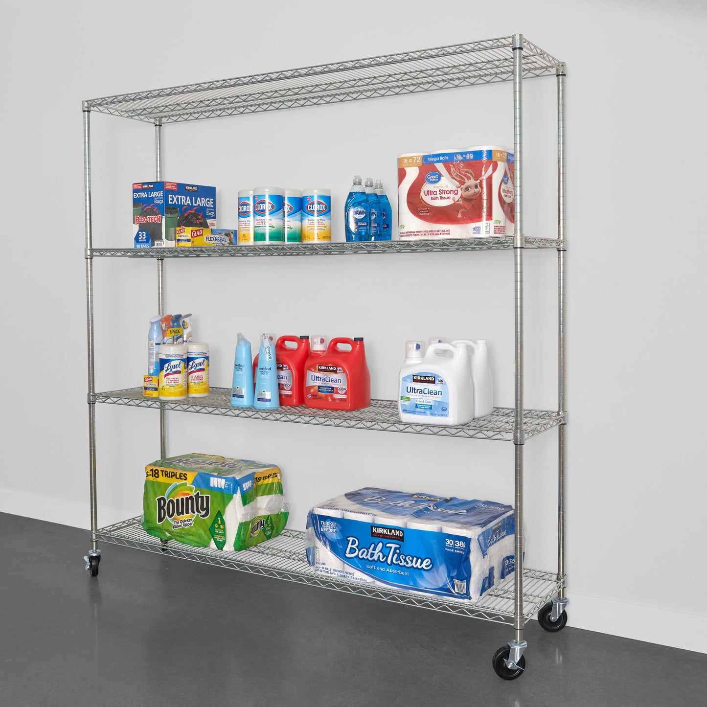 SafeRacks 4-Tier Wire Shelving (18" x 72" x 72")
