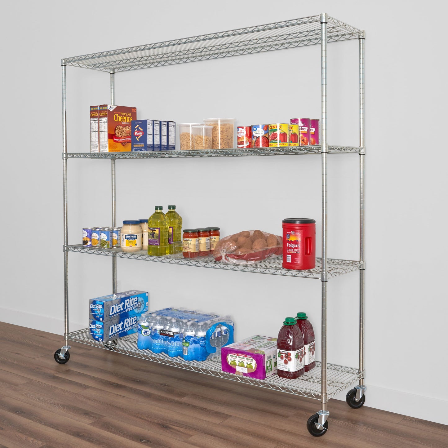 SafeRacks 4-Tier Wire Shelving (18" x 72" x 72")