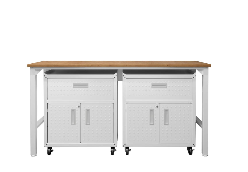 Fortress 3-Piece Mobile Space-Saving Steel Garage Cabinet and Worktable 4.0