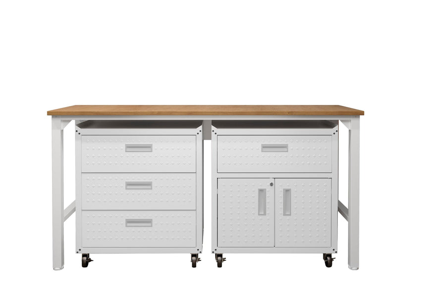 Fortress 3-Piece Mobile Space-Saving Steel Garage Cabinet and Worktable 5.0