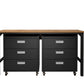 Fortress 3-Piece Mobile Space-Saving Steel Garage Cabinet and Worktable 6.0