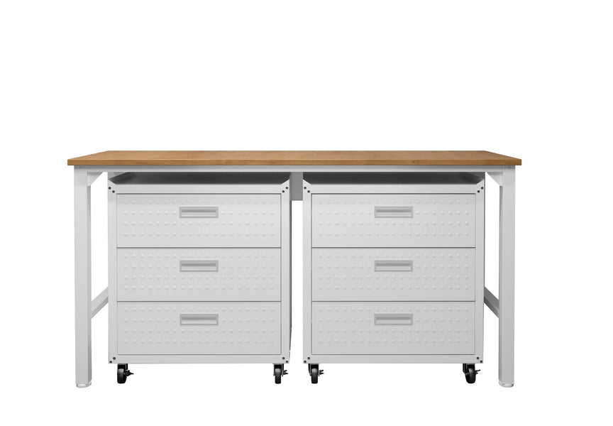Fortress 3-Piece Mobile Space-Saving Steel Garage Cabinet and Worktable 6.0