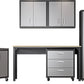 6-Piece Fortress Textured Garage Set with Cabinets, Wall Units and Table